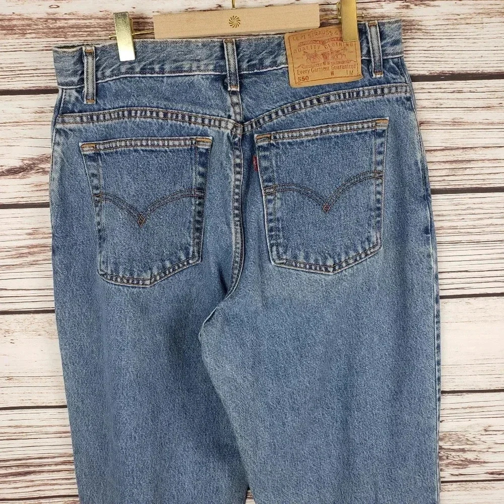 Levi's 12 M/30" Blue Vtg 550 High Rise Mom Jeans - Picture 5 of 12
